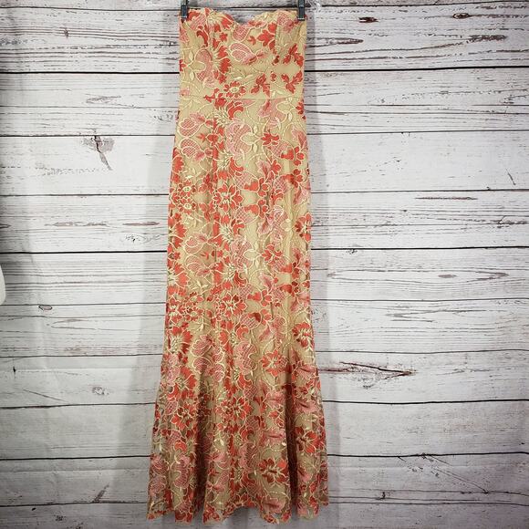 Speechless Floral Lace Strapless Sweetheart Neck Mermaid Dress Size 1 - Picture 7 of 14